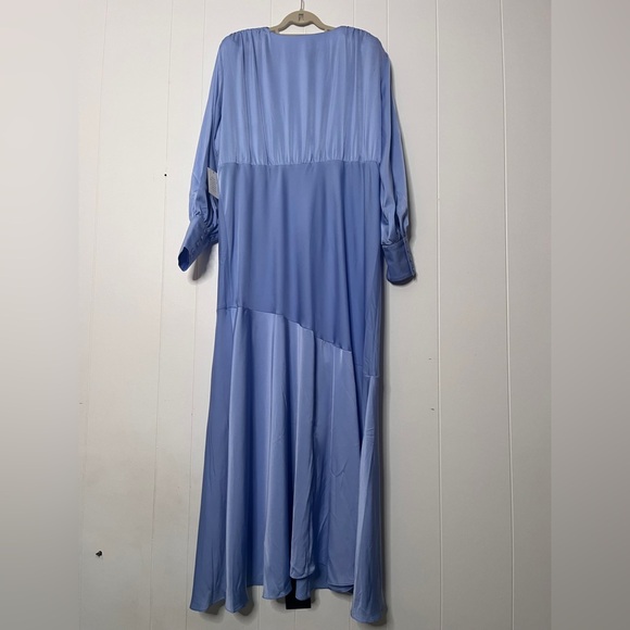 Eloquii Plus Size Satin Maxi Dress Long Sleeves Periwinkle Blue Women's 22 - Picture 2 of 10